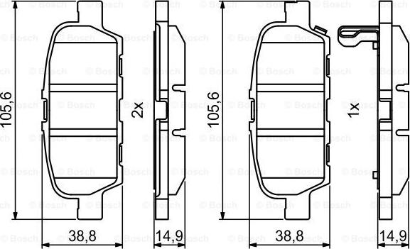 BOSCH 0 986 494 857 - Bremžu uzliku kompl., Disku bremzes autodraugiem.lv