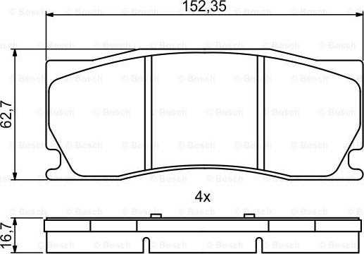 BOSCH 0 986 494 868 - Bremžu uzliku kompl., Disku bremzes autodraugiem.lv