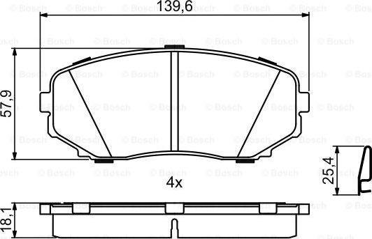 BOSCH 0 986 494 879 - Bremžu uzliku kompl., Disku bremzes autodraugiem.lv