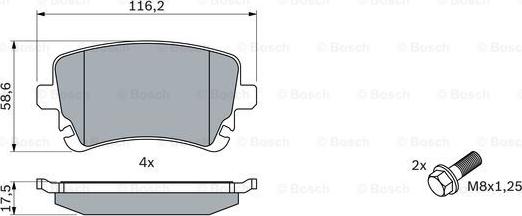 BOSCH 0 986 494 303 - Bremžu uzliku kompl., Disku bremzes autodraugiem.lv