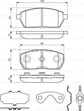 BOSCH 0 986 494 312 - Bremžu uzliku kompl., Disku bremzes autodraugiem.lv