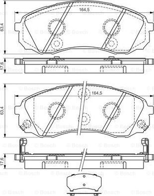 BOSCH 0 986 494 377 - Bremžu uzliku kompl., Disku bremzes autodraugiem.lv