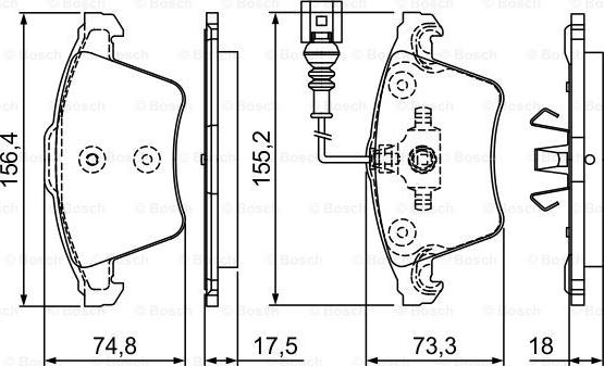 BOSCH 0 986 494 203 - Bremžu uzliku kompl., Disku bremzes autodraugiem.lv