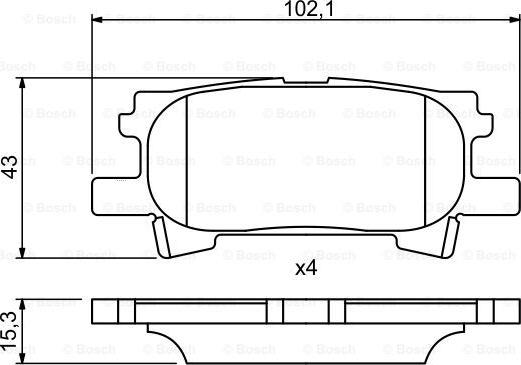 BOSCH 0 986 494 224 - Bremžu uzliku kompl., Disku bremzes autodraugiem.lv