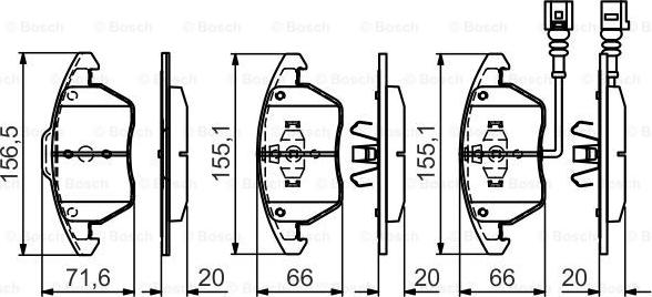 BOSCH 0 986 495 432 - Bremžu uzliku kompl., Disku bremzes autodraugiem.lv