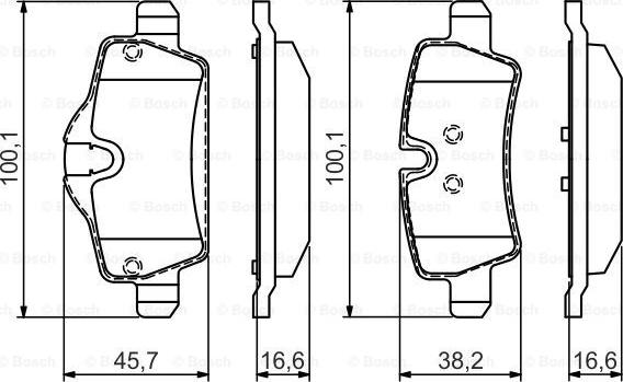 BOSCH 0 986 495 427 - Bremžu uzliku kompl., Disku bremzes autodraugiem.lv