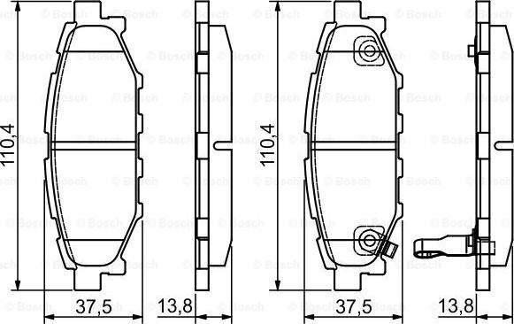 BOSCH 0 986 495 119 - Bremžu uzliku kompl., Disku bremzes autodraugiem.lv