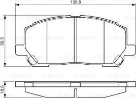 BOSCH 0 986 495 126 - Bremžu uzliku kompl., Disku bremzes autodraugiem.lv