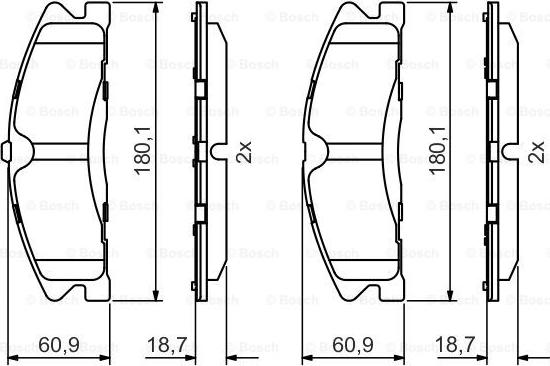 BOSCH 0 986 495 399 - Bremžu uzliku kompl., Disku bremzes autodraugiem.lv