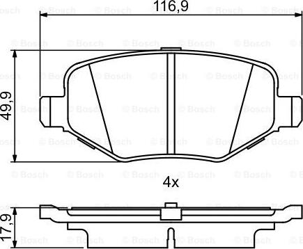 BOSCH 0 986 495 395 - Bremžu uzliku kompl., Disku bremzes autodraugiem.lv