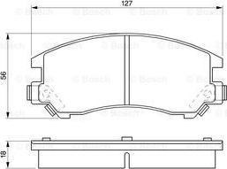 BOSCH 0 986 461 134 - Bremžu uzliku kompl., Disku bremzes autodraugiem.lv