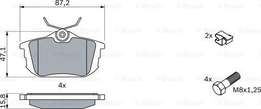 BOSCH 0 986 424 427 - Bremžu uzliku kompl., Disku bremzes autodraugiem.lv