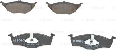 BOSCH 0 986 424 502 - Bremžu uzliku kompl., Disku bremzes autodraugiem.lv