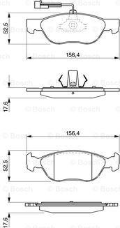 BOSCH 0 986 424 510 - Bremžu uzliku kompl., Disku bremzes autodraugiem.lv