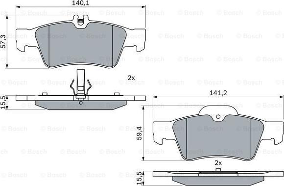 BOSCH 0 986 424 699 - Bremžu uzliku kompl., Disku bremzes autodraugiem.lv