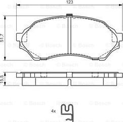 BOSCH 0 986 424 610 - Bremžu uzliku kompl., Disku bremzes autodraugiem.lv