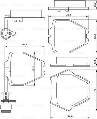 BOSCH 0 986 424 689 - Bremžu uzliku kompl., Disku bremzes autodraugiem.lv