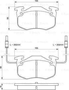 BOSCH 0 986 424 147 - Bremžu uzliku kompl., Disku bremzes autodraugiem.lv