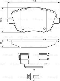 BOSCH 0 986 424 829 - Bremžu uzliku kompl., Disku bremzes autodraugiem.lv