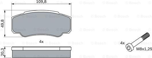 BOSCH 0 986 424 876 - Bremžu uzliku kompl., Disku bremzes autodraugiem.lv