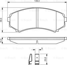 BOSCH 0 986 424 709 - Bremžu uzliku kompl., Disku bremzes autodraugiem.lv