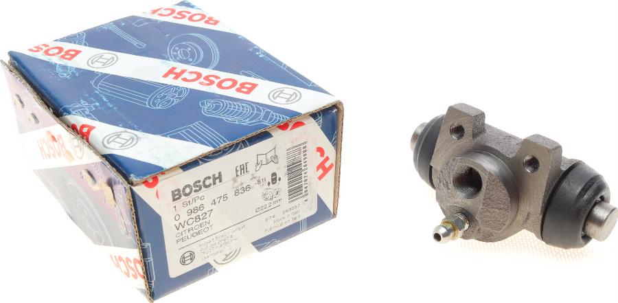 BOSCH 0 986 475 836 - Riteņa bremžu cilindrs autodraugiem.lv