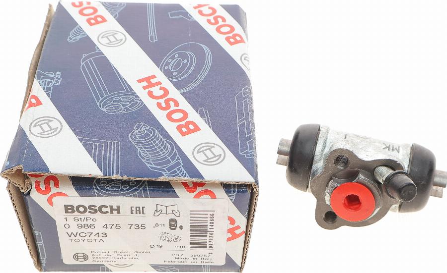 BOSCH 0 986 475 735 - Riteņa bremžu cilindrs autodraugiem.lv