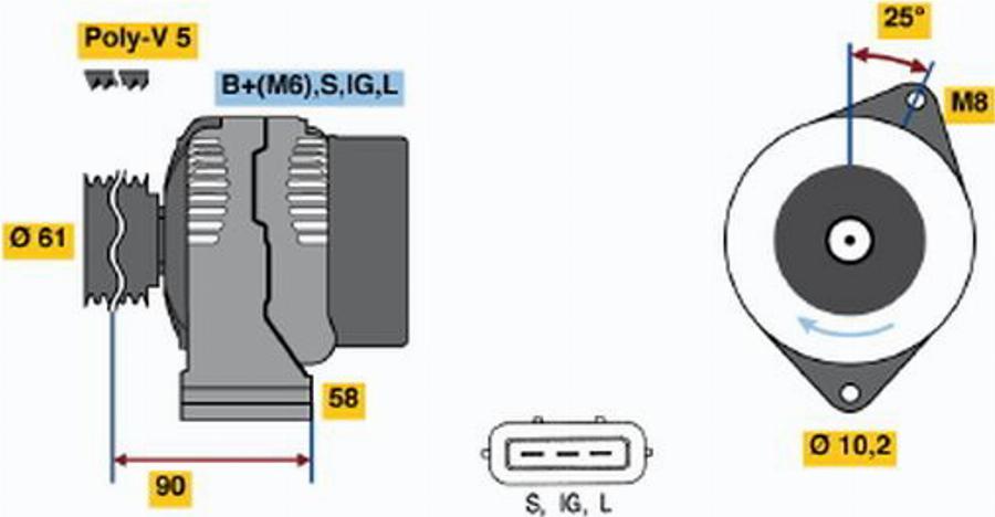 BOSCH 0 986 043 031 - Ģenerators autodraugiem.lv