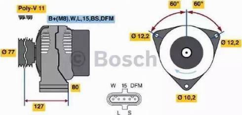 BOSCH 0 124 555 004 - Ģenerators autodraugiem.lv