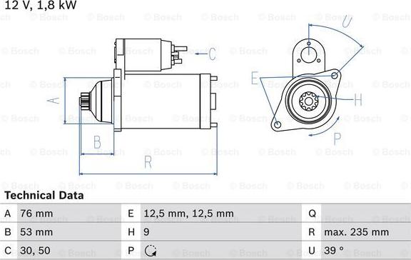 BOSCH 0 986 019 550 - Starteris autodraugiem.lv