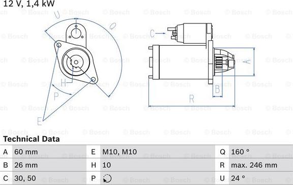 BOSCH 0 986 019 500 - Starteris autodraugiem.lv