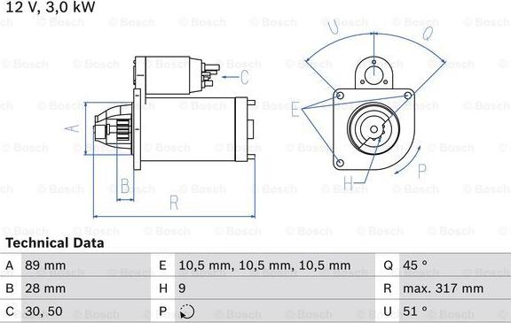 BOSCH 0 986 019 020 - Starteris autodraugiem.lv