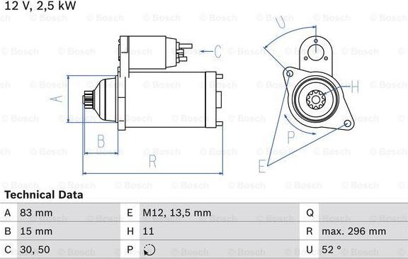 BOSCH 0 986 014 471 - Starteris autodraugiem.lv