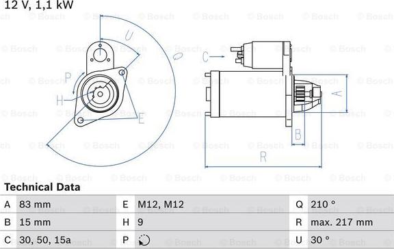 BOSCH 0 986 014 640 - Starteris autodraugiem.lv