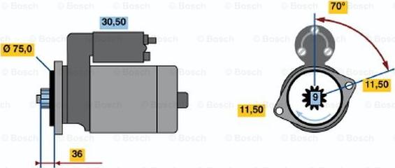 BOSCH 0 986 014 061 - Starteris autodraugiem.lv