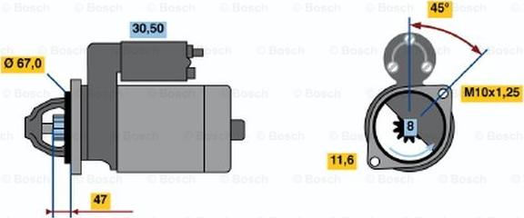 BOSCH 0 986 014 111 - Starteris autodraugiem.lv