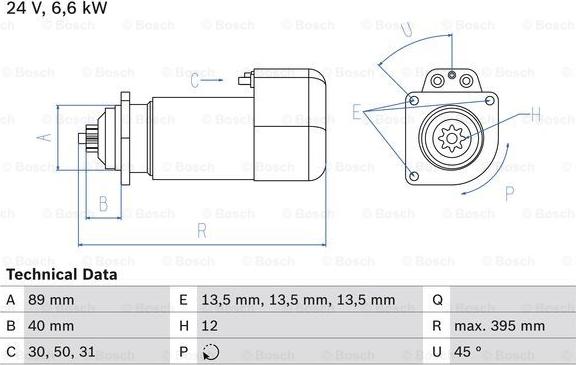 BOSCH 0 986 015 670 - Starteris autodraugiem.lv