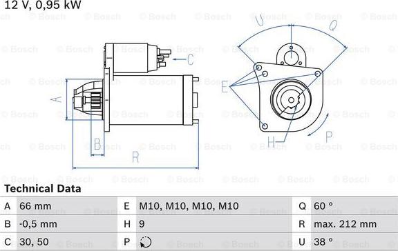 BOSCH 0 986 015 010 - Starteris autodraugiem.lv