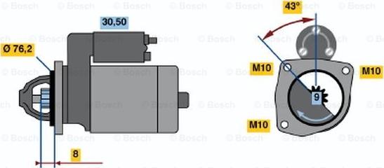 BOSCH 0 986 015 230 - Starteris autodraugiem.lv