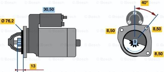 BOSCH 0 986 016 910 - Starteris autodraugiem.lv