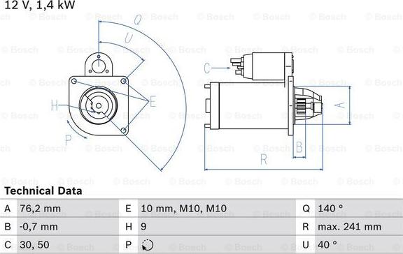 BOSCH 0 986 016 660 - Starteris autodraugiem.lv