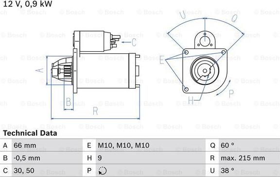 BOSCH 0 986 016 600 - Starteris autodraugiem.lv