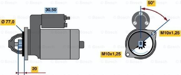 BOSCH 0 986 016 001 - Starteris autodraugiem.lv