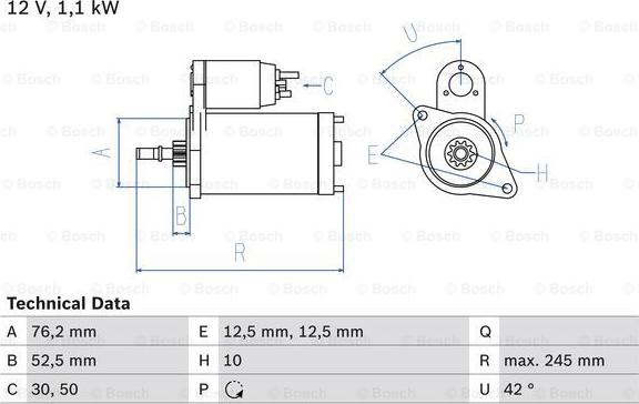 BOSCH 0 986 016 300 - Starteris autodraugiem.lv