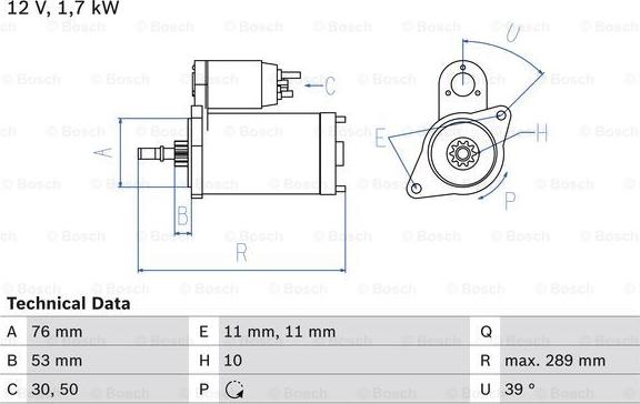 BOSCH 0 986 016 700 - Starteris autodraugiem.lv