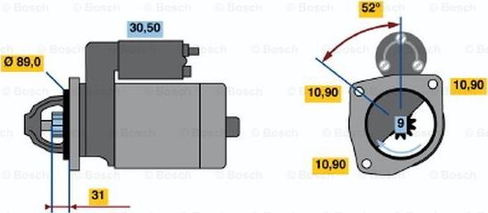 BOSCH 0 986 010 990 - Starteris autodraugiem.lv