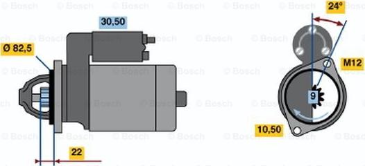 BOSCH 0 986 010 930 - Starteris autodraugiem.lv