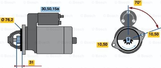 BOSCH 0 986 010 430 - Starteris autodraugiem.lv