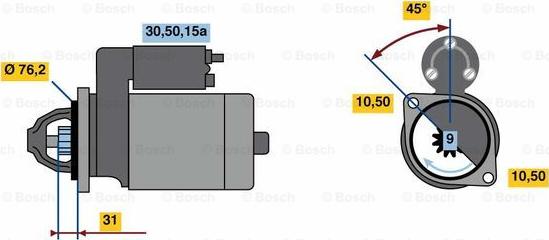 BOSCH 0 986 010 630 - Starteris autodraugiem.lv