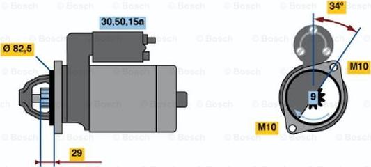 BOSCH 0 986 010 890 - Starteris autodraugiem.lv